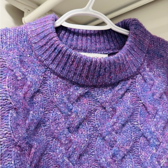 ZARA Purple Knit Sweater with Twists - Oversized Size S - Picture 5 of 6